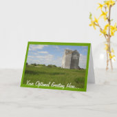 グレーンエレベーターカードマニトバ景観プリント カード (黄色い花)