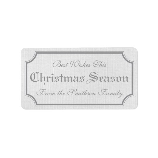 グレーヴィンテージクリスマスギフトラベルシール ラベル (正面)