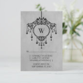 グレーヴィンテージシャンデリア応答カード 出欠カード (スタンド正面)