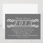 グレーヴィンテージダマスク2013卒業招待状 招待状 (正面/裏面)