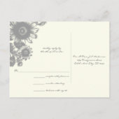 グレーヴィンテージフラワーオンライトアイボリーRSVP インビテーションポストカード (裏面)