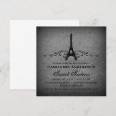 グレーヴィンテージフランスのフローリッシュスウィート16招待状 招待状 (正面/裏面)