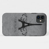 グレーヴィンテージフランスのフローリ Case-Mate iPhoneケース (裏面(横))