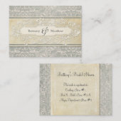 グレーヴィンテージフランスのリージェンシーレースウェディング エンクロージャーカード (正面/裏面)