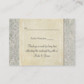 グレーヴィンテージフランスのリージェンシーレースウェディング プレイスカード (裏面)