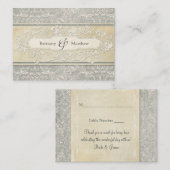 グレーヴィンテージフランスのリージェンシーレースウェディング プレイスカード (正面/裏面)