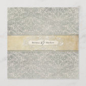 グレーヴィンテージフランスのリージェンシーレースウェディング メニュー (裏面)