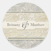 グレーヴィンテージフランスのリージェンシーレースウェディング ラウンドシール (正面)