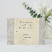 グレーヴィンテージフランスのリージェンシーレースウェディング 出欠カード (スタンド正面)