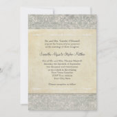 グレーヴィンテージフランスのリージェンシーレースウェディング 招待状 (正面)