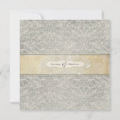 グレーヴィンテージフランスのリージェンシーレースウェディング 招待状 (裏面)