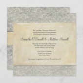 グレーヴィンテージフランスのリージェンシーレースウェディング 招待状 (正面/裏面)