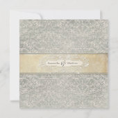 グレーヴィンテージフランスのリージェンシーレースウェディング 招待状 (裏面)