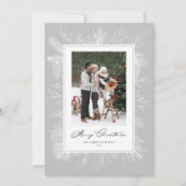 グレーヴィンテージ植物性クリスマスフォト シーズンカード (正面)