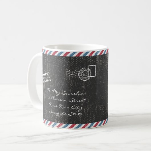 グレーヴィンテージ航空便はがきコーヒーマグ コーヒーマグカップ (正面左)