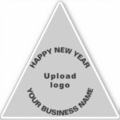 グレー三角型のビニールにビジネス新年の挨拶 シール (正面)