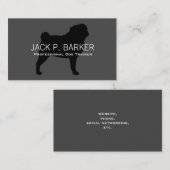 グレー上のパグシルエット黒 名刺 (正面/裏面)