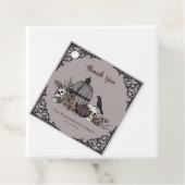 グレー不気味ゴシックスカルとバラありがとう フェイバータグ (インサイチュ)