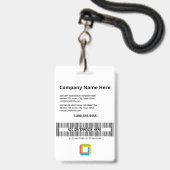 グレー企業ののカスタム従業員ID バッジ (Back with Lanyard)