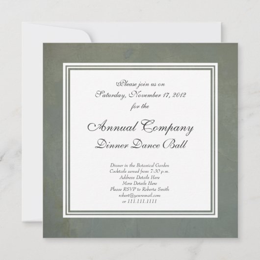 グレー企業のグリーイタリアンンのグランジヴィンテージ効果 招待状 (裏面)