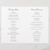 グレー伝統的エレガフォーマルントウェディングプログラム (裏面)