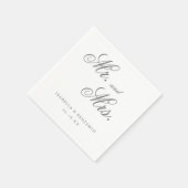 グレー伝統的エレガフォーマルントウェディング スタンダードカクテルナプキン (角)