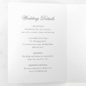 グレー伝統的エレガフォーマルントウェディング 三つ折り招待状 (内部最初)