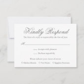 グレー伝統的エレガフォーマルントウェディング 出欠カード (正面)
