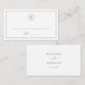グレー伝統的エレガントな結婚式 プレイスカード (正面/裏面)