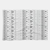 グレー伝統的スカンジナビア北欧クリスマス キッチンタオル (横)