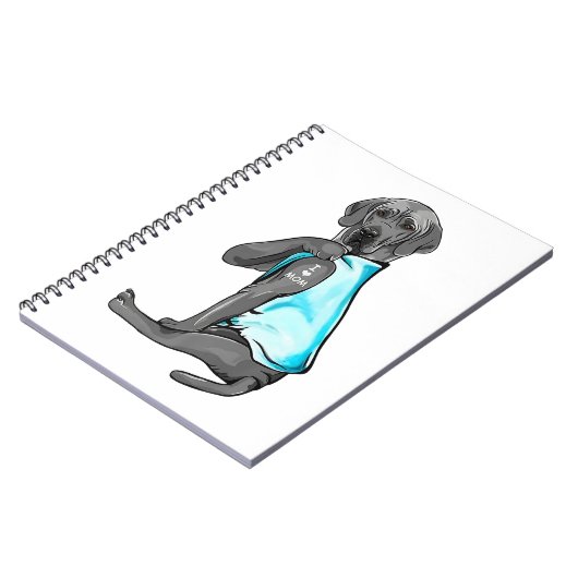 グレー偉大なDaneタトゥー私は母が大好き座ってギフト ノートブック (左側)