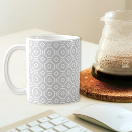 グレー八角形チェック柄マグカップ コーヒーマグカップ