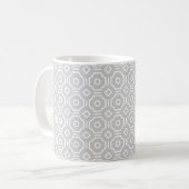 グレー八角形チェック柄マグカップ コーヒーマグカップ (正面左)