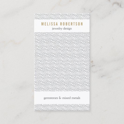 グレー円パターン(ジュエリーデザイン) 名刺 (正面)