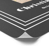 グレー写真葬儀 お別れの会を祝って ポスター (角)