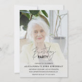 グレー写真 83歳の誕生日パーティーの招待状 招待状 (正面)