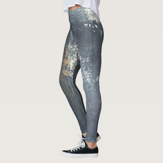 グレー動揺してとブルーの抽象芸術 レギンス (左)