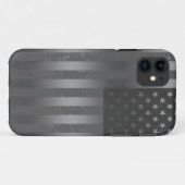 グレー動揺してアメリカ国旗のメタリック背景 Case-Mate iPhoneケース (裏面(横))