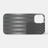 グレー動揺してアメリカ国旗のメタリック背景 Case-Mate iPhoneケース (裏面 (横))