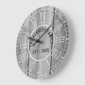 グレー動揺してウッドホワイトローマ数字の国 ラージ壁時計 (傾斜)