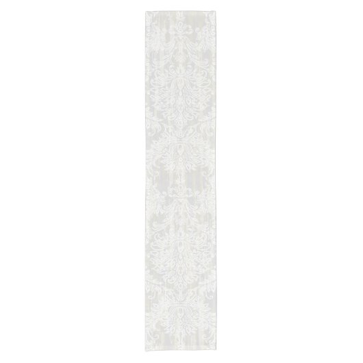 グレー動揺してダマスクパターン ショートテーブルランナー (正面)