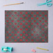 グレー動揺してハートの赤 薄葉紙 (クラフト)