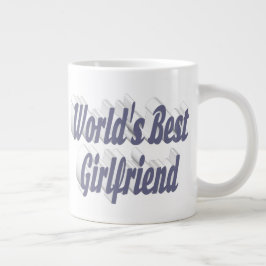 グレー半身のガールフレンドタイポグラフィ ジャンボコーヒーマグカップ