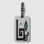 グレー南西スタイル幾何学的ラゲージタグ ラゲッジタグ (正面縦)