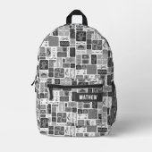 グレー南西 プリントバックパック (正面)