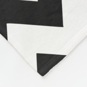 グレー名の黒いシボパーソナライズされたロン フリースブランケット (角)