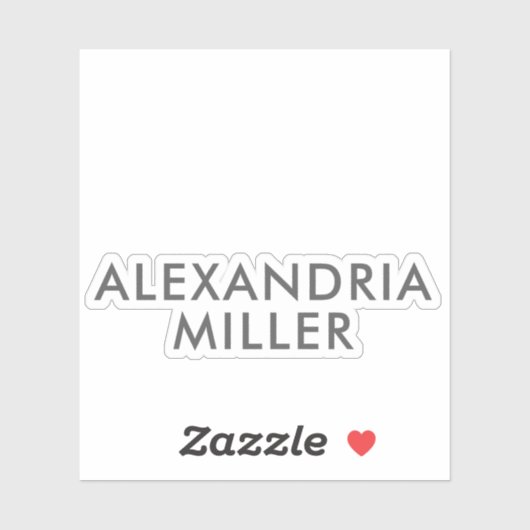 グレー名パーソナライズされたモノグラモダンムステッカー シール (シート)