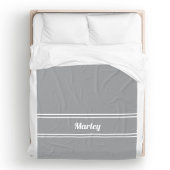 グレー名モダンモノグラミニマルムのスクリプトテンプレート フリースブランケット