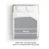 グレー名モダンモノグラミニマルムのスクリプトテンプレート フリースブランケット