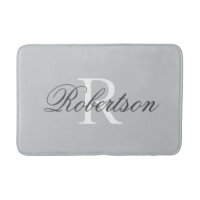 グレー名モノグラム風呂マット | 中小サイズ